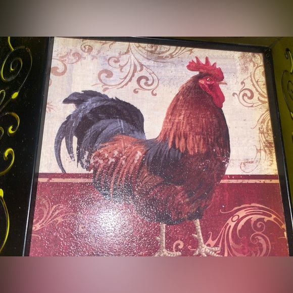 “New View” Vintage Rooster 🐓 Wall Hanging Plaque Designer - 2 Art Frames, Decor - Picture 7 of 16